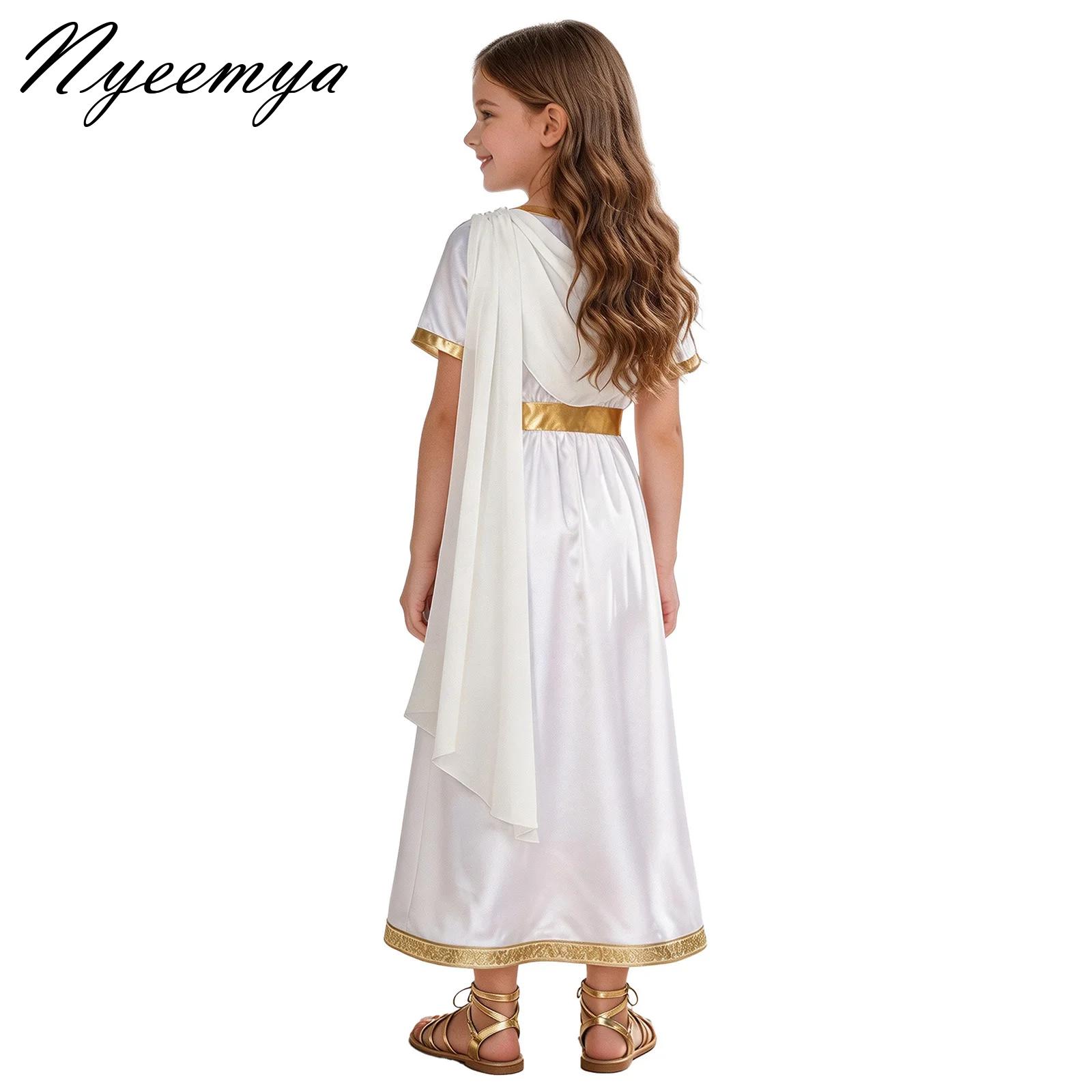 Costumes - 古代ギリシャ風のプリンセスドレス。ドレープが施された、ゆったりとしたチュールのショール、トーガ、サテンのローブ。ハロウィーンの仮装にぴったりの女神コスチューム。