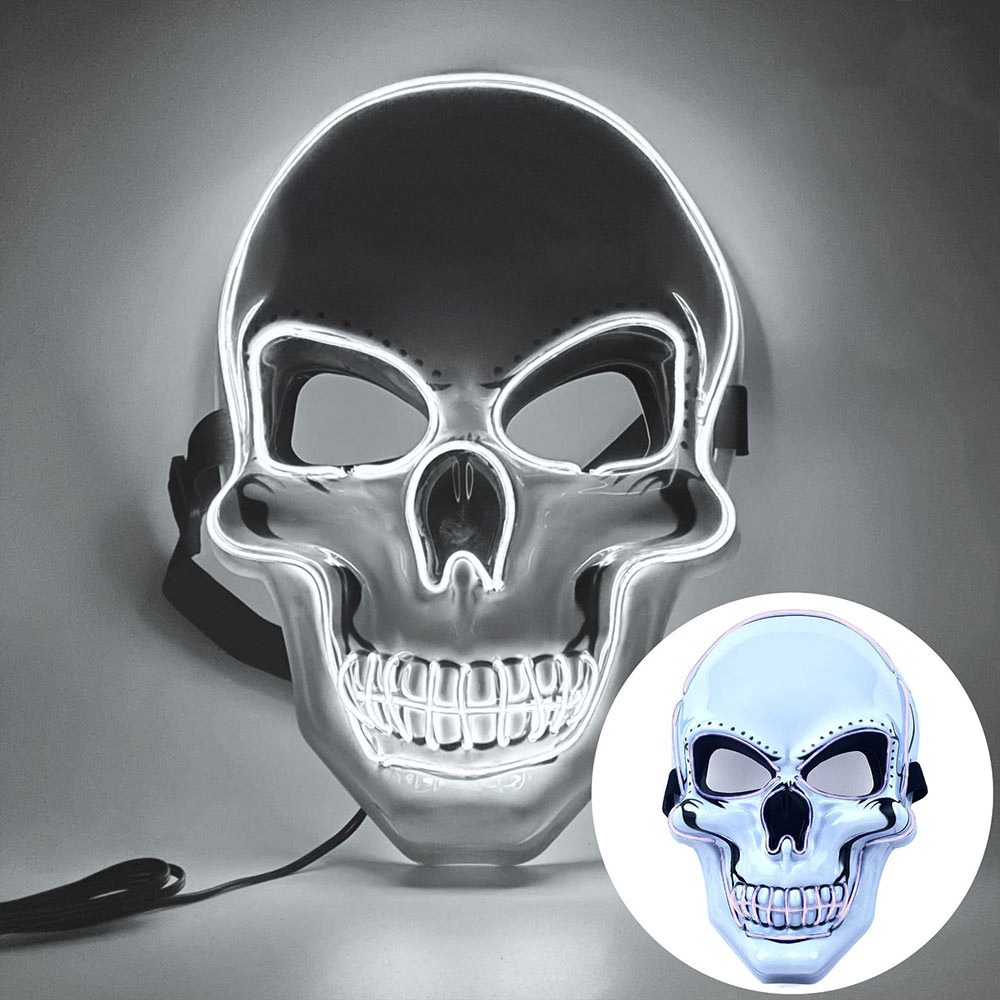 Led Purge Mask Halloween - ファッションホラーハロウィンスカルマスクハロウィンコスプレ衣装 LED 冷光マスク LED ライトコスプレマスクパーティーメイクボール