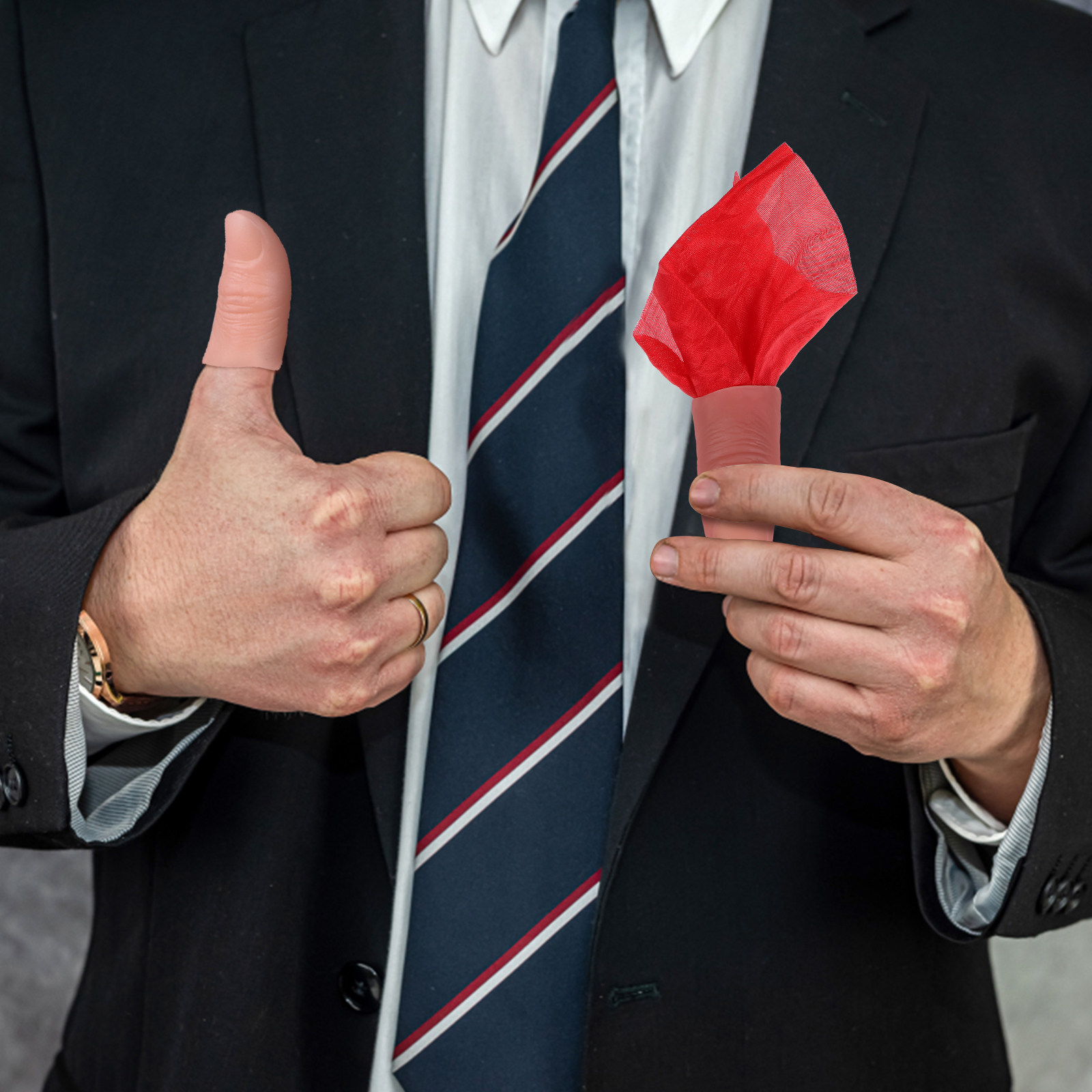 Thumb Tip Magic Trick Set - マジックフィンガーカバー6個セット。シルクスカーフを使ったマジックや、手近で行えるイリュージョンに使える親指用具。