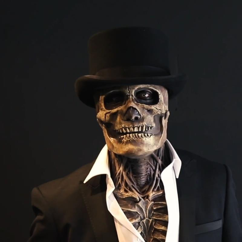 Led Purge Mask Halloween - 大人のための怖いラテックスマスク,頭全体のための血まみれのマスク,頭蓋骨のコスプレアクセサリー,ハロウィーンパーティー
