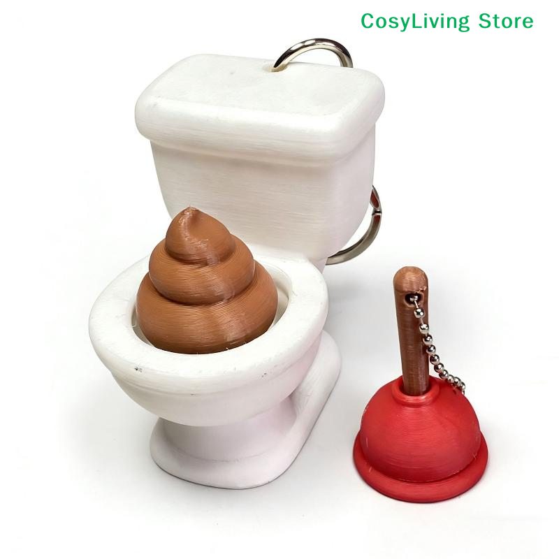 Novelty Gifts - [CL] 1/2 個カームキーホルダーキーフィンガーボタンパーティーギフトトイレうんち吊り下げ指先クリッカーアンチストレス減圧おもちゃ