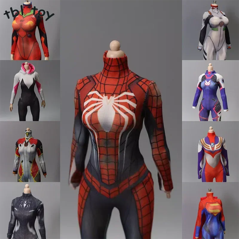 Spiderman Jumpsuit Kids - 女の子用3Dプリントボディスーツ,アニメジャンプスーツ,アクションフィギュア,ファイターヒーロータイツ,ストレッチボトムス,スケール1:6,12インチ,tbl phおもちゃ