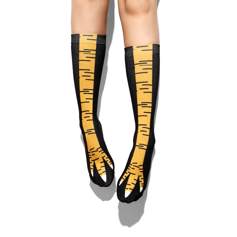 Funny Chicken Leg Socks - つま先をモチーフにした3Dソックス,クリエイティブ,通気性,ロングソックス