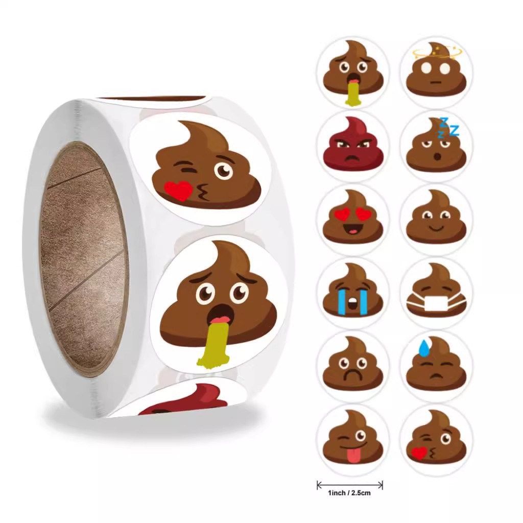 Prank Toys - 100-500 個面白いうんち漫画いたずらミームステッカー電話ラップトップノートブック DIY 装飾デカール子供のおもちゃの装飾防水