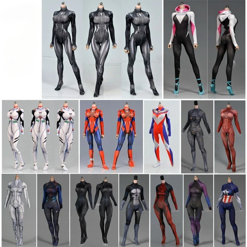Spiderman Jumpsuit Kids - アニメの女の子のための3Dプリントボディスーツ、ジャンプスーツモデル、アクションフィギュア、ファイターヒーロータイツ、ストレッチボトムス、1:6タイツ、12インチ、tbl phコレクション