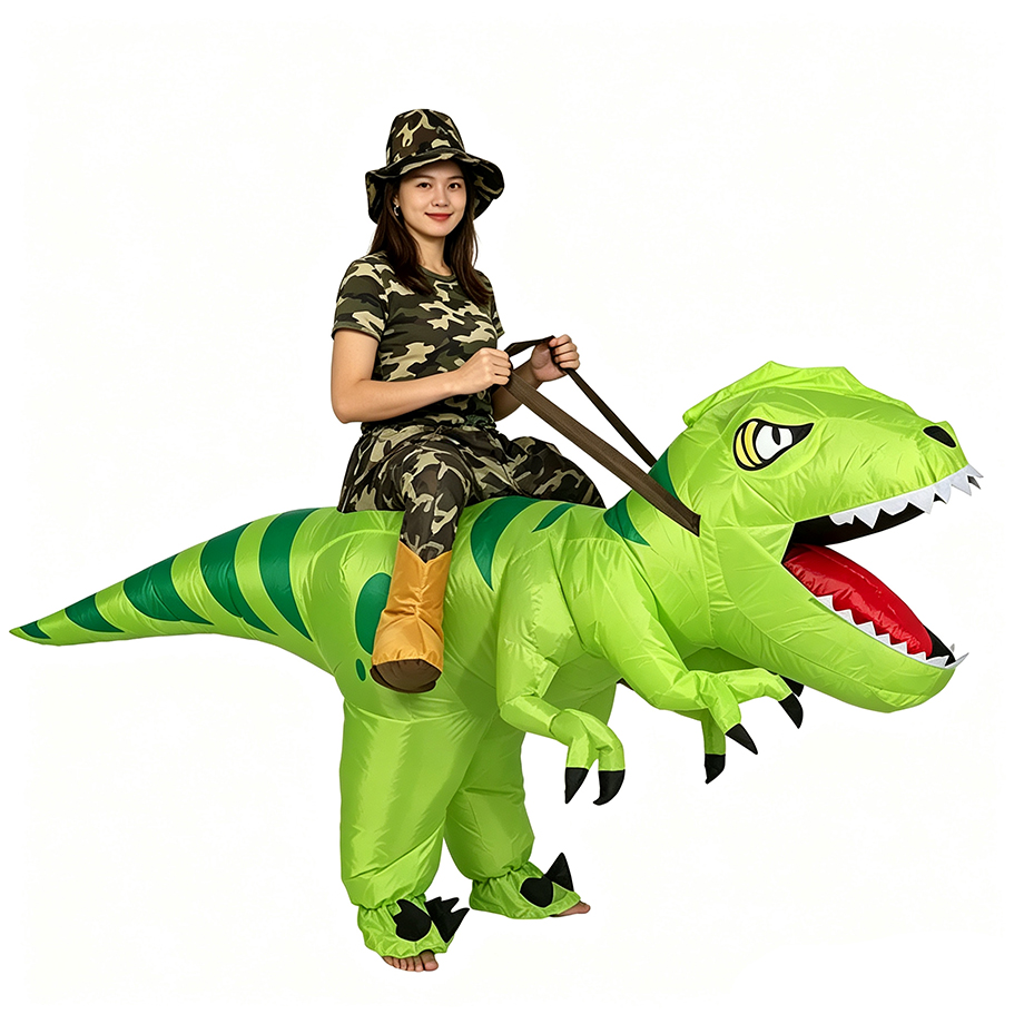 Inflatable Dinosaur Costume Adult - インフレータブルTレックス恐竜コスチューム 大人用着ぐるみ ハロウィンコスプレ 面白い衣装 パーティー フェスティバル
