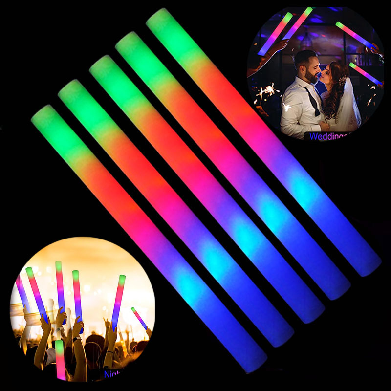 結婚式やクリスマスパーティー用のLEDフォームスティック,カ - Flashing Led Foam Sticks Party のレビューと価格