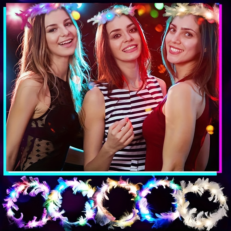 LEDフェザーリースクラウンヘッドバンド、ライトアップヘッド - Glow In The Dark Party Glasses のレビューと価格