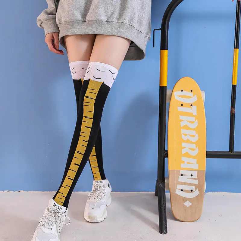 面白い鶏の足ストッキング オーバーニー圧力薄脚ロングストッキ - Funny Chicken Leg Socks のレビューと価格