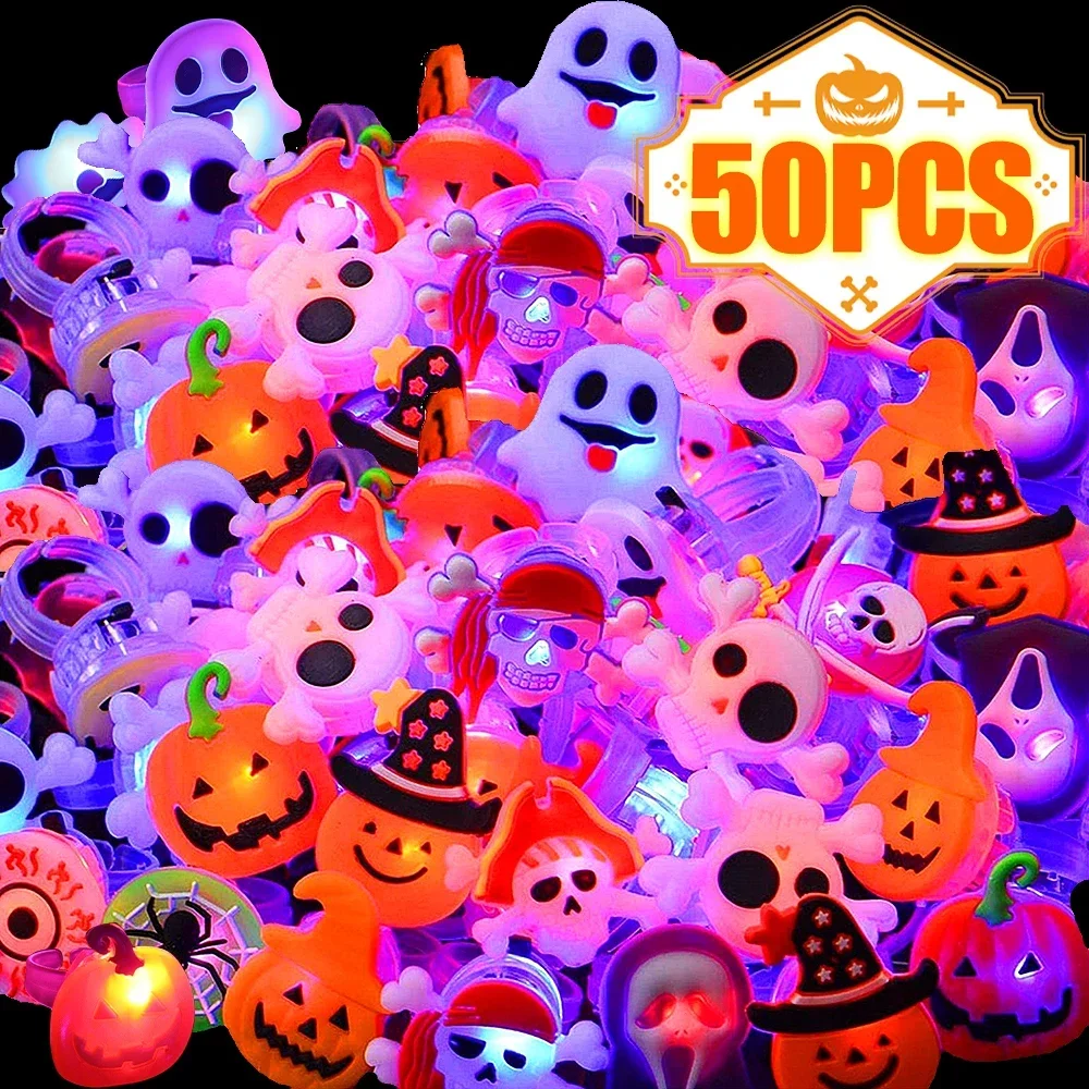 子供のための明るいハロウィーンの指輪、かわいいカボチャ、ゴー - Glow In The Dark Party Glasses のレビューと価格