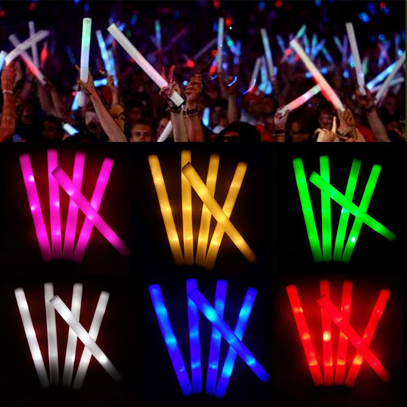 パーティー用のLEDフォームバーライトスティック,30/50 - Flashing Led Foam Sticks Party のレビューと価格