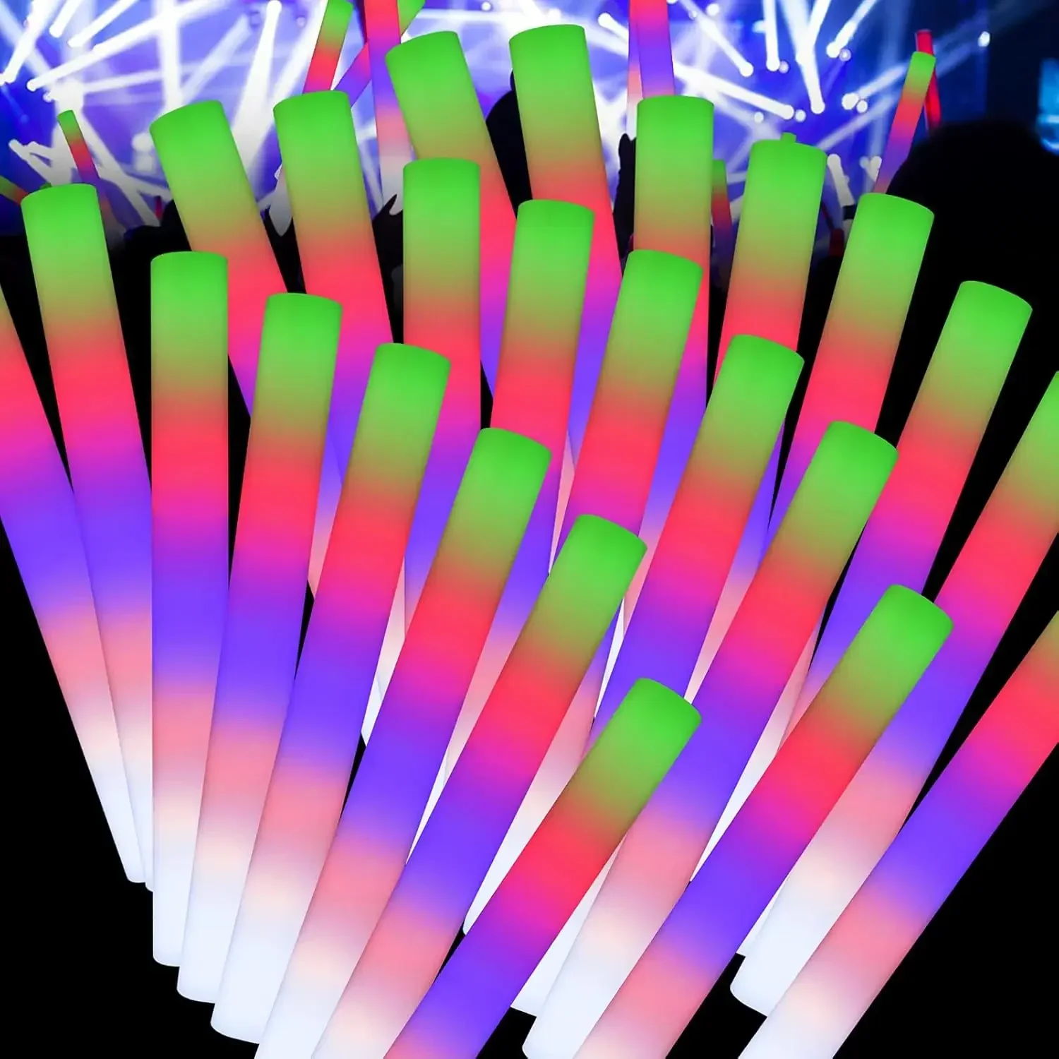3Z-50個入りLEDフォームグロースティック、3つのモード - Flashing Led Foam Sticks Party のレビューと価格