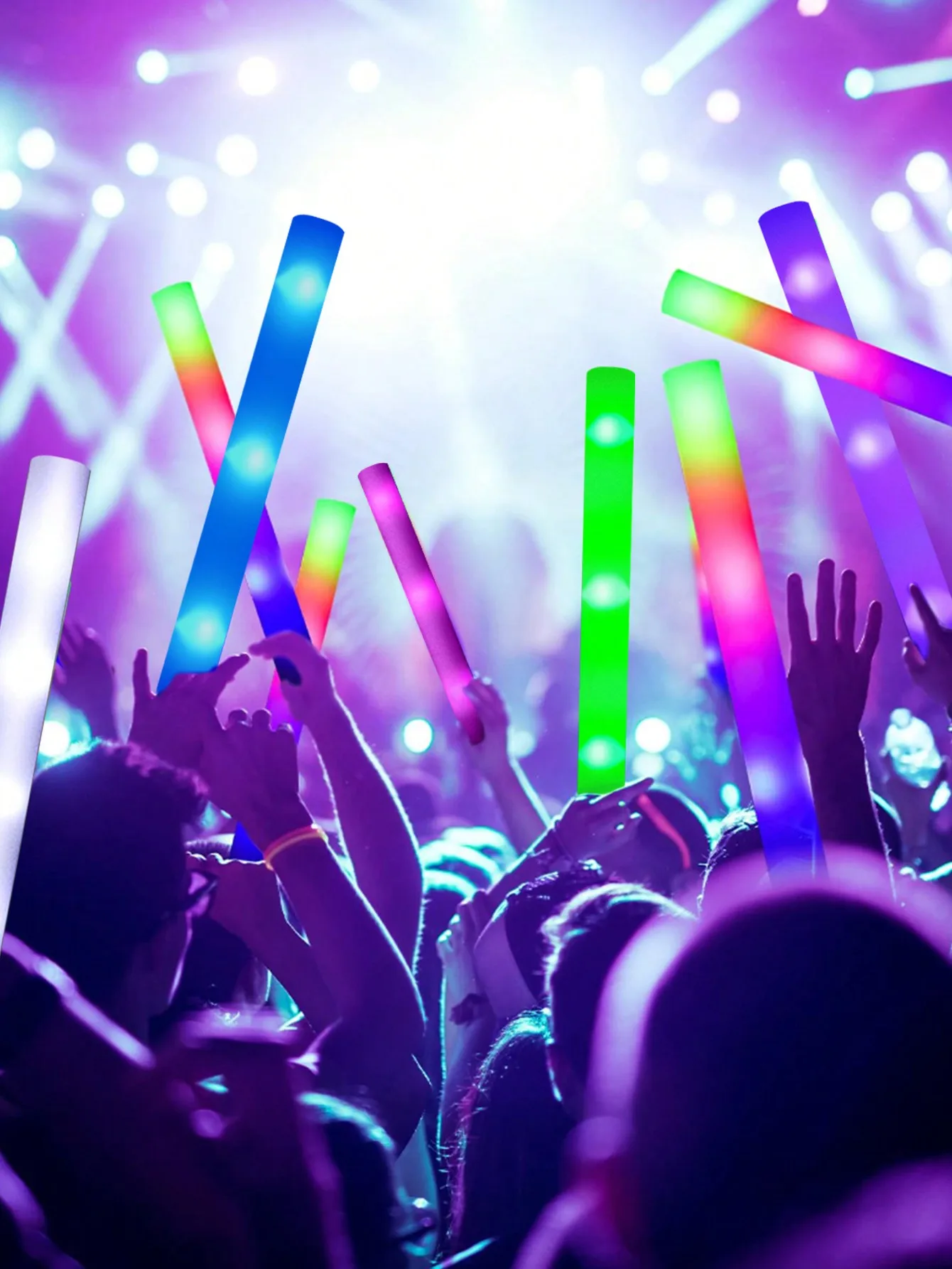20/30個入り LEDフォームグロー スティック チアチュ - Flashing Led Foam Sticks Party のレビューと価格