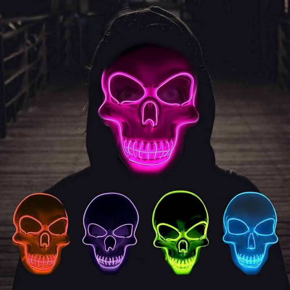 ファッションホラーハロウィンスカルマスクハロウィンコスプレ衣 - Led Purge Mask Halloween のレビューと価格