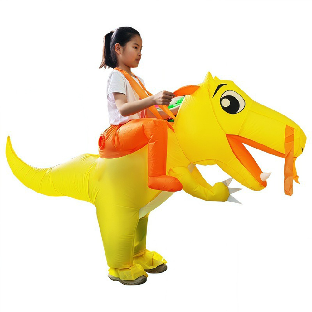 子供用恐竜インフレータブルスーツ黄色い動物漫画人形コスチュー - Inflatable Dinosaur Costume Adult のレビューと価格