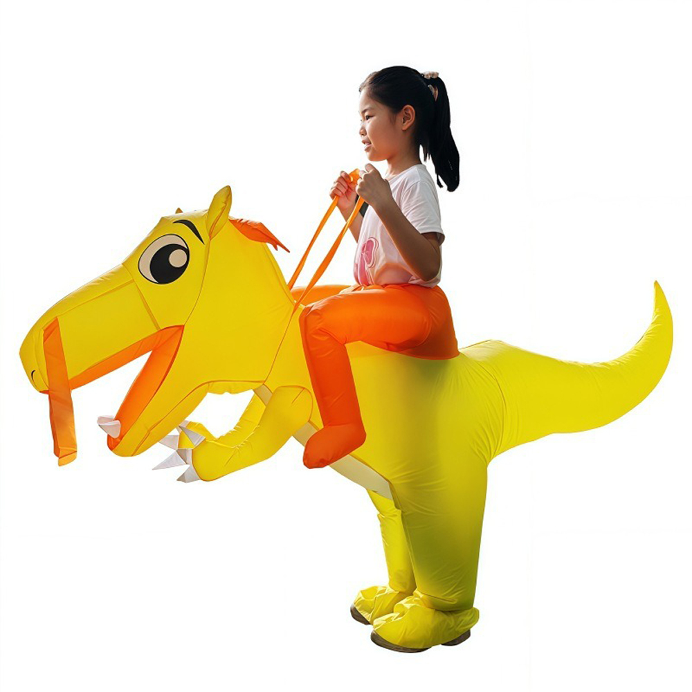 子供用恐竜インフレータブルスーツ黄色い動物漫画人形コスチュー - Inflatable Dinosaur Costume Adult のレビューと価格