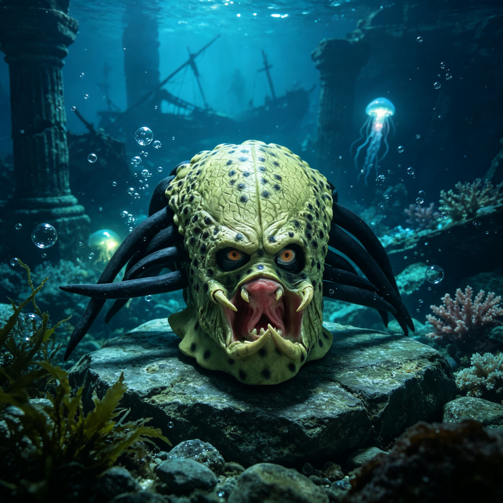 リアルなプレデターフルヘッドマスク、エイリアンデザインのラテ - Latex Alien Mask Realistic のレビューと価格