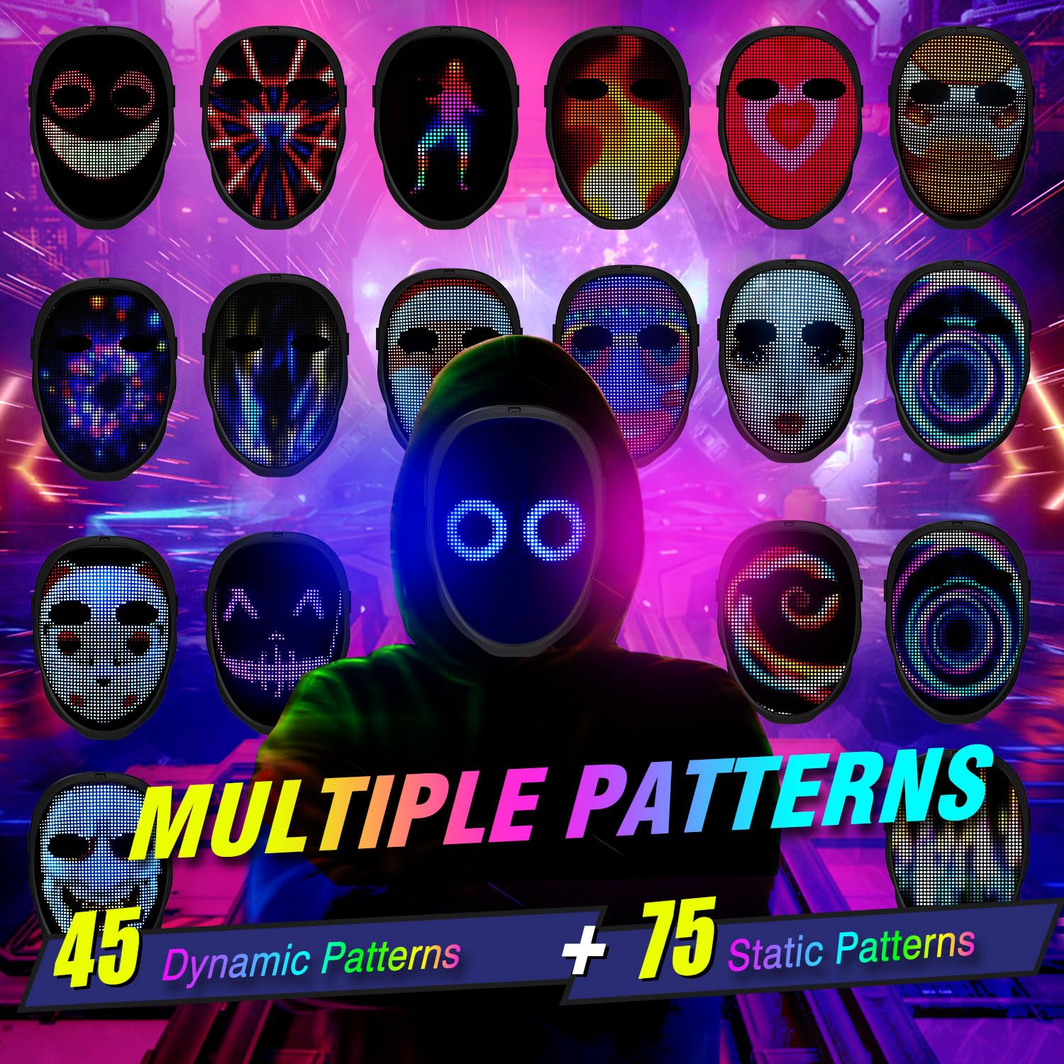 パーティー LED ライトアップ マスク ジェスチャー セン - Led Purge Mask Halloween のレビューと価格