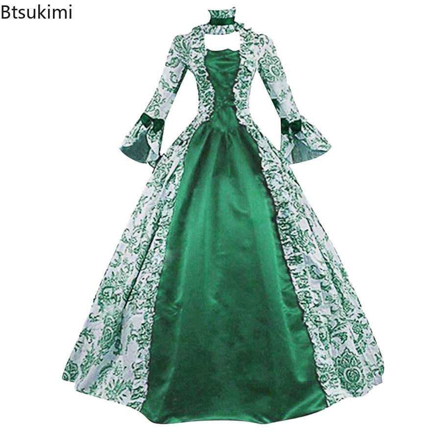 女性用ニューミディエイバルフレアスリーブドレス ルネサンスゴ - Medieval Renaissance Dress Women のレビューと価格