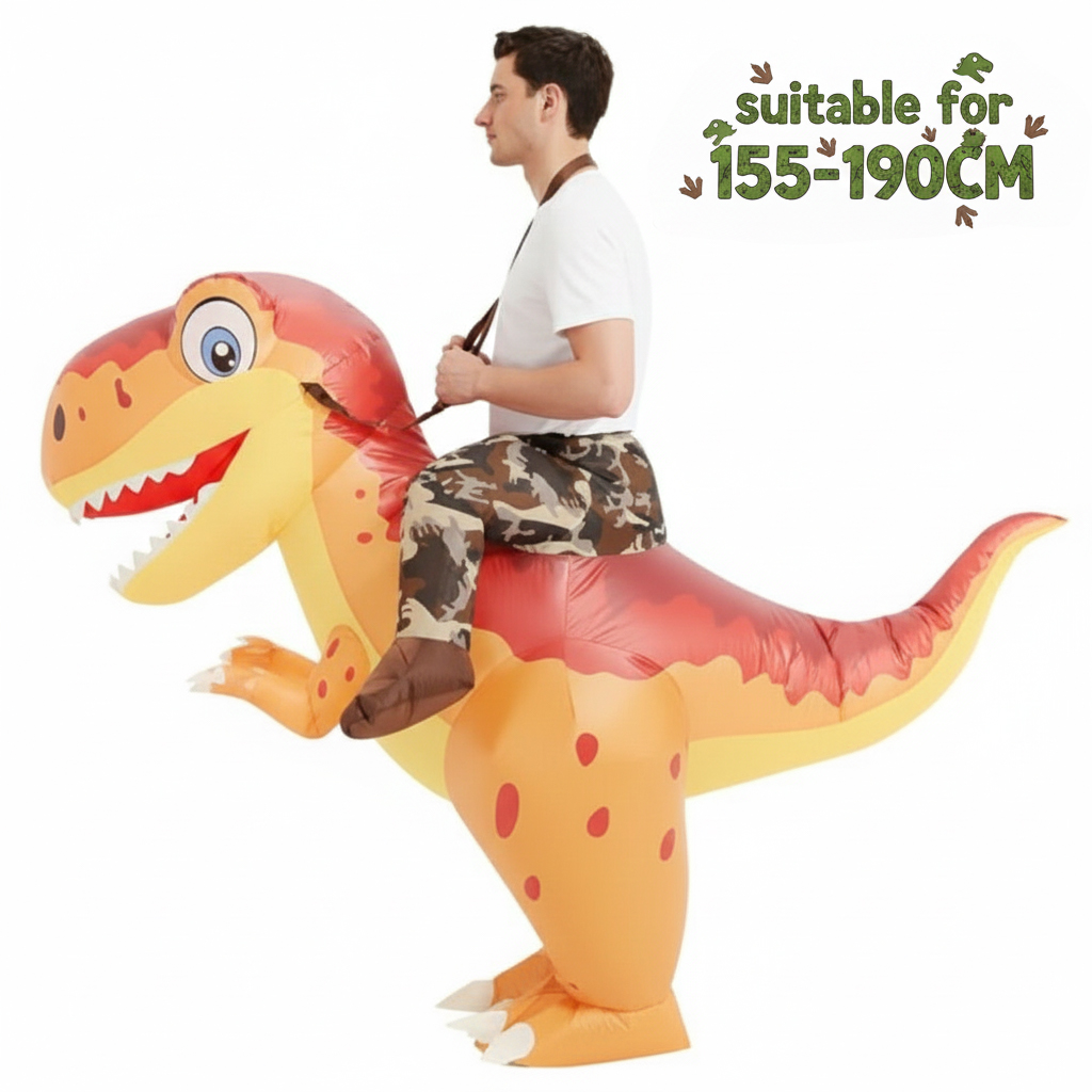 大人用インフレータブル恐竜ライディングティラノサウルスコスチ - Inflatable Dinosaur Costume Adult のレビューと価格