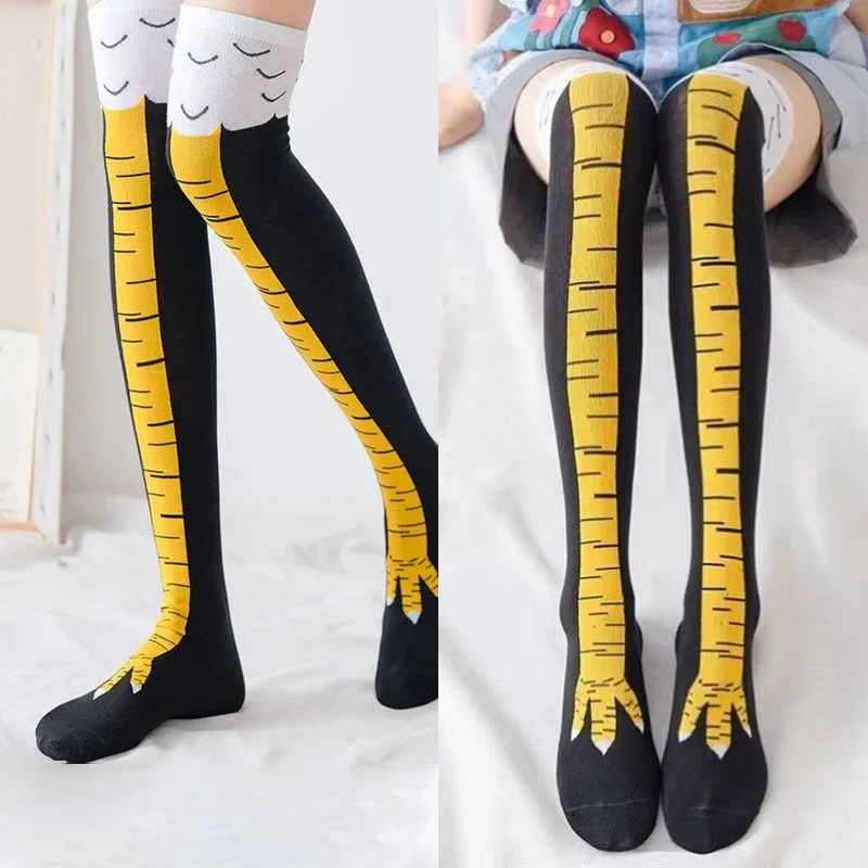 女性のための鶏の爪の靴下,膝までの靴下,暖かい太もも,鶏の足 - Funny Chicken Leg Socks のレビューと価格