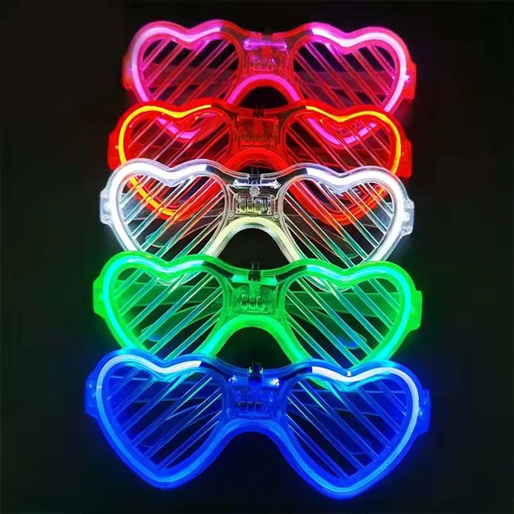 10/20/50個入り 暗闇で光るメガネ ハート型LEDライ - Glow In The Dark Party Glasses のレビューと価格