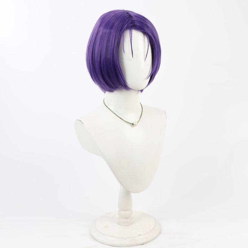 彩蓮寺春菜 コスプレウィッグ パープル ショート アズールレ - Anime Cosplay Wig Heat Resistant のレビューと価格