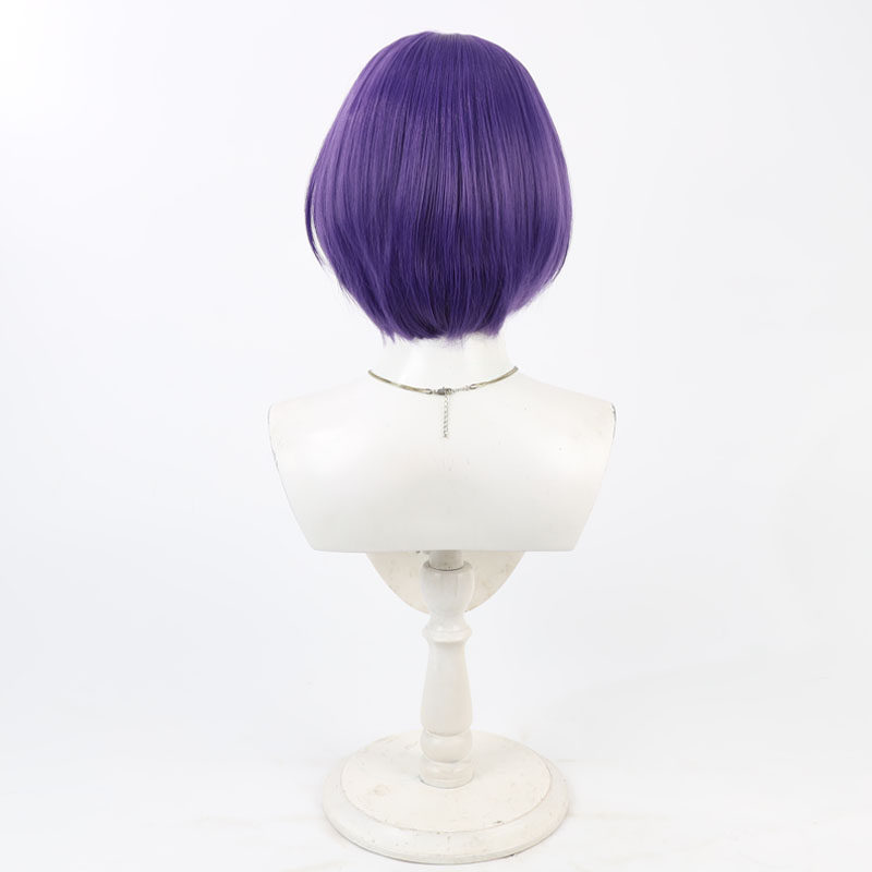 彩蓮寺春菜 コスプレウィッグ パープル ショート アズールレ - Anime Cosplay Wig Heat Resistant のレビューと価格