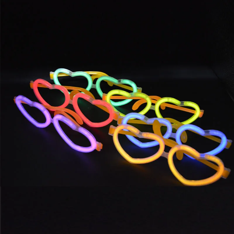20 セットお祝い DIY 発光ハート眼鏡蛍光ウェアグロース - Glow In The Dark Party Glasses のレビューと価格