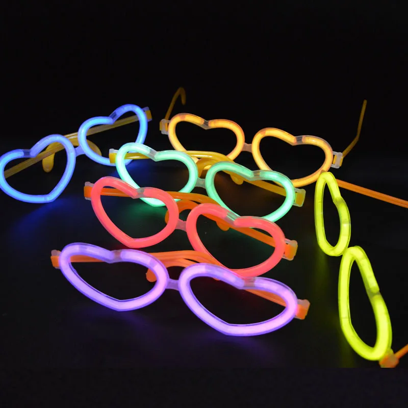 20 セットお祝い DIY 発光ハート眼鏡蛍光ウェアグロース - Glow In The Dark Party Glasses のレビューと価格