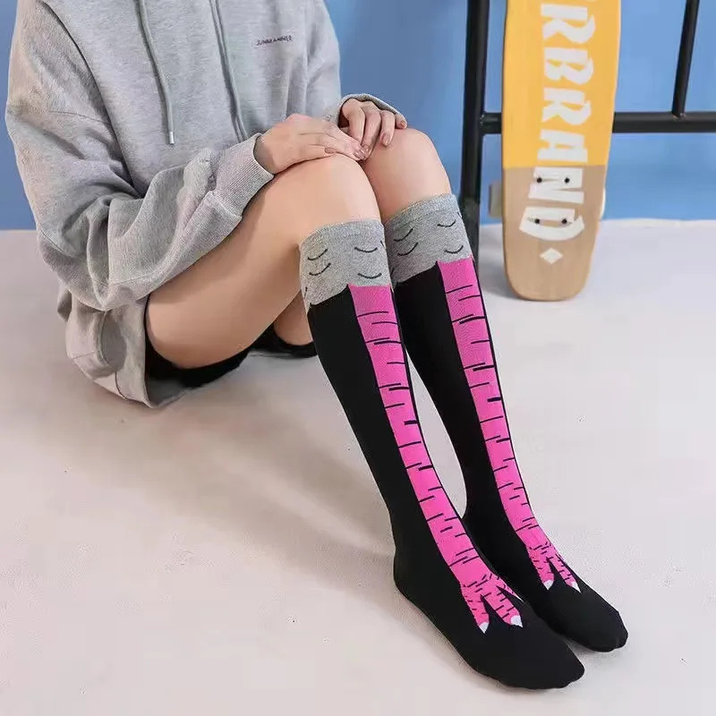 1/2/3 個おかしい鶏の足ストッキング膝上圧力細い脚ロング - Funny Chicken Leg Socks のレビューと価格