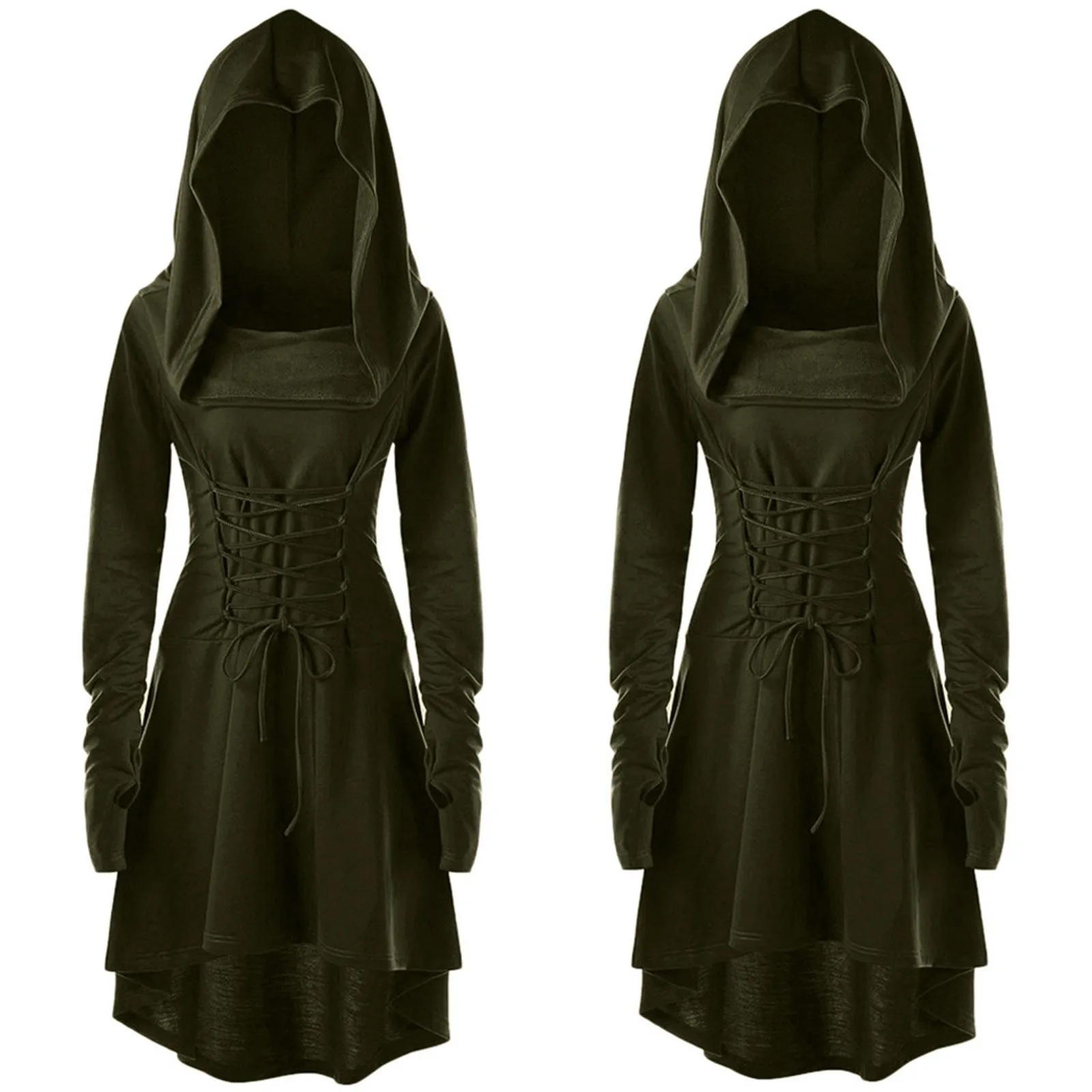 中世のフロースト女性アーチャーコスチュームフード付きピクシー - Medieval Renaissance Dress Women のレビューと価格