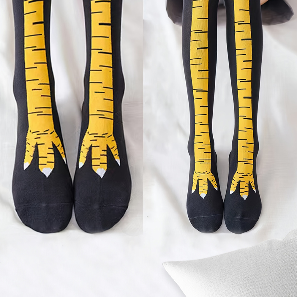 1足 レディース ニーハイソックス トレンド カートゥーン  - Funny Chicken Leg Socks のレビューと価格
