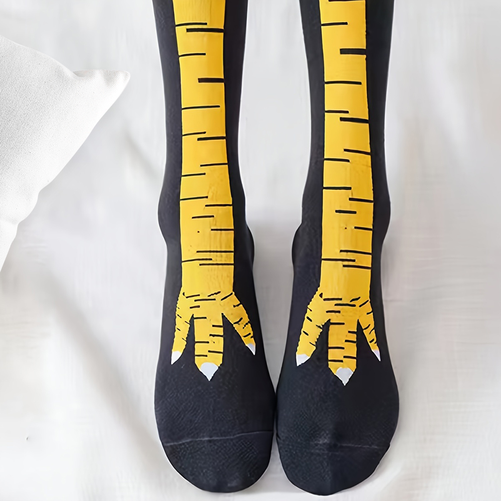 1足 レディース ニーハイソックス トレンド カートゥーン  - Funny Chicken Leg Socks のレビューと価格