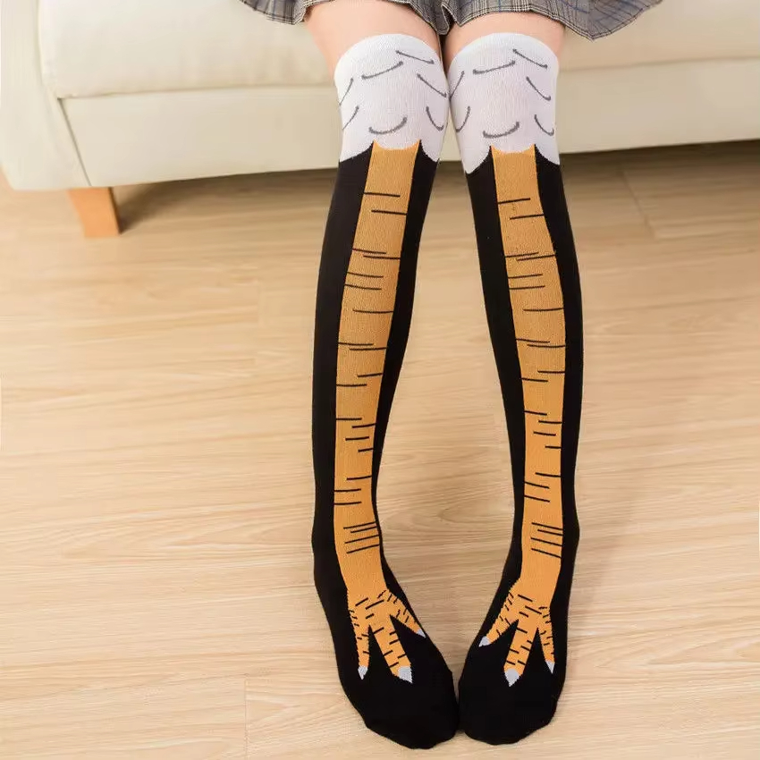 1/2/5足組 レディース ニーハイソックス トレンド カー - Funny Chicken Leg Socks のレビューと価格