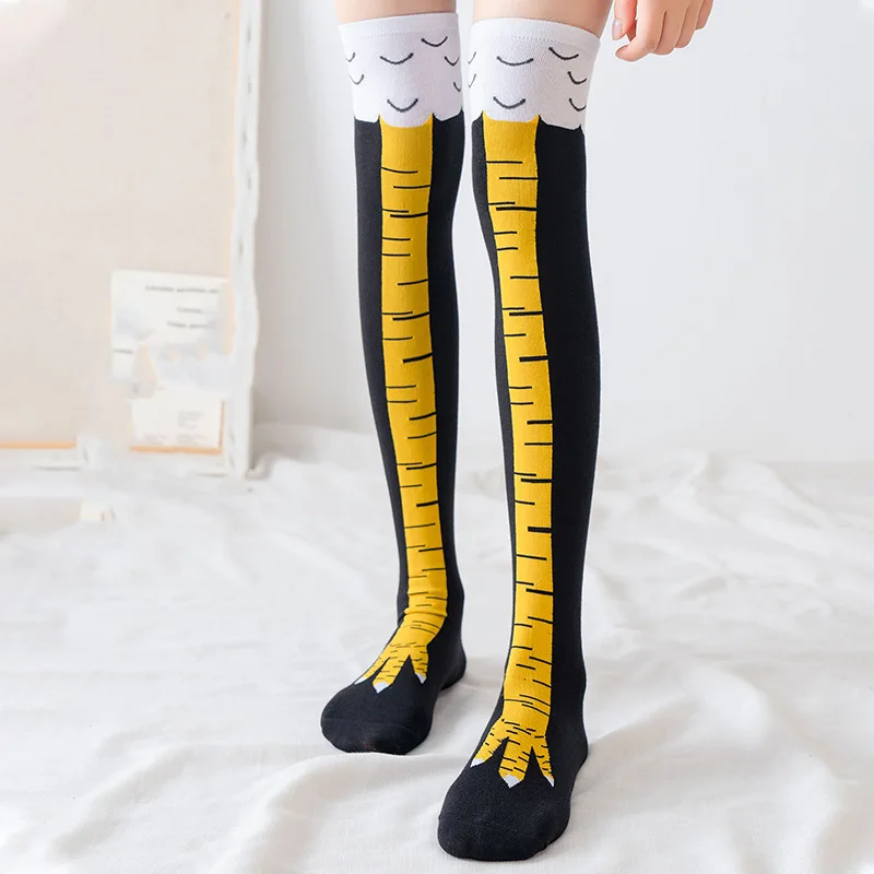 面白い鶏の足ストッキングオーバーニー圧力薄脚ロングストッキン - Funny Chicken Leg Socks のレビューと価格