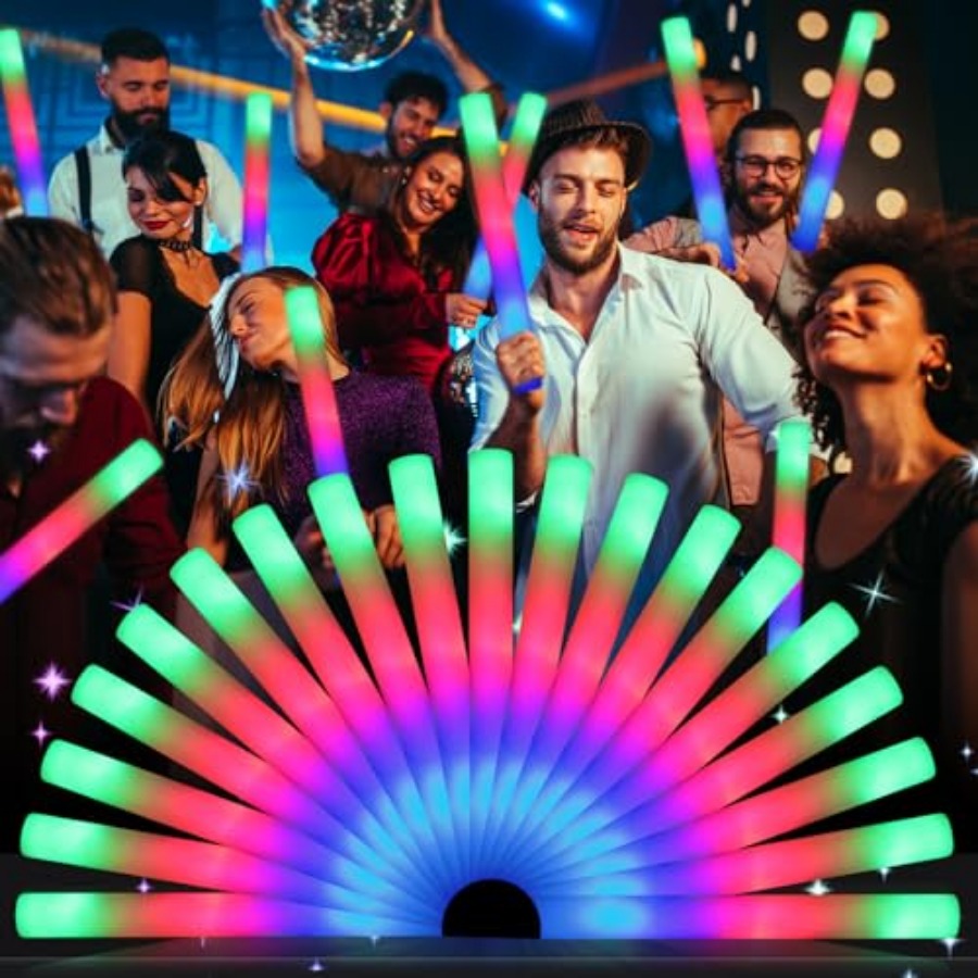 発光フォームスティック、LEDフォームスティック、3モードカ - Flashing Led Foam Sticks Party のレビューと価格