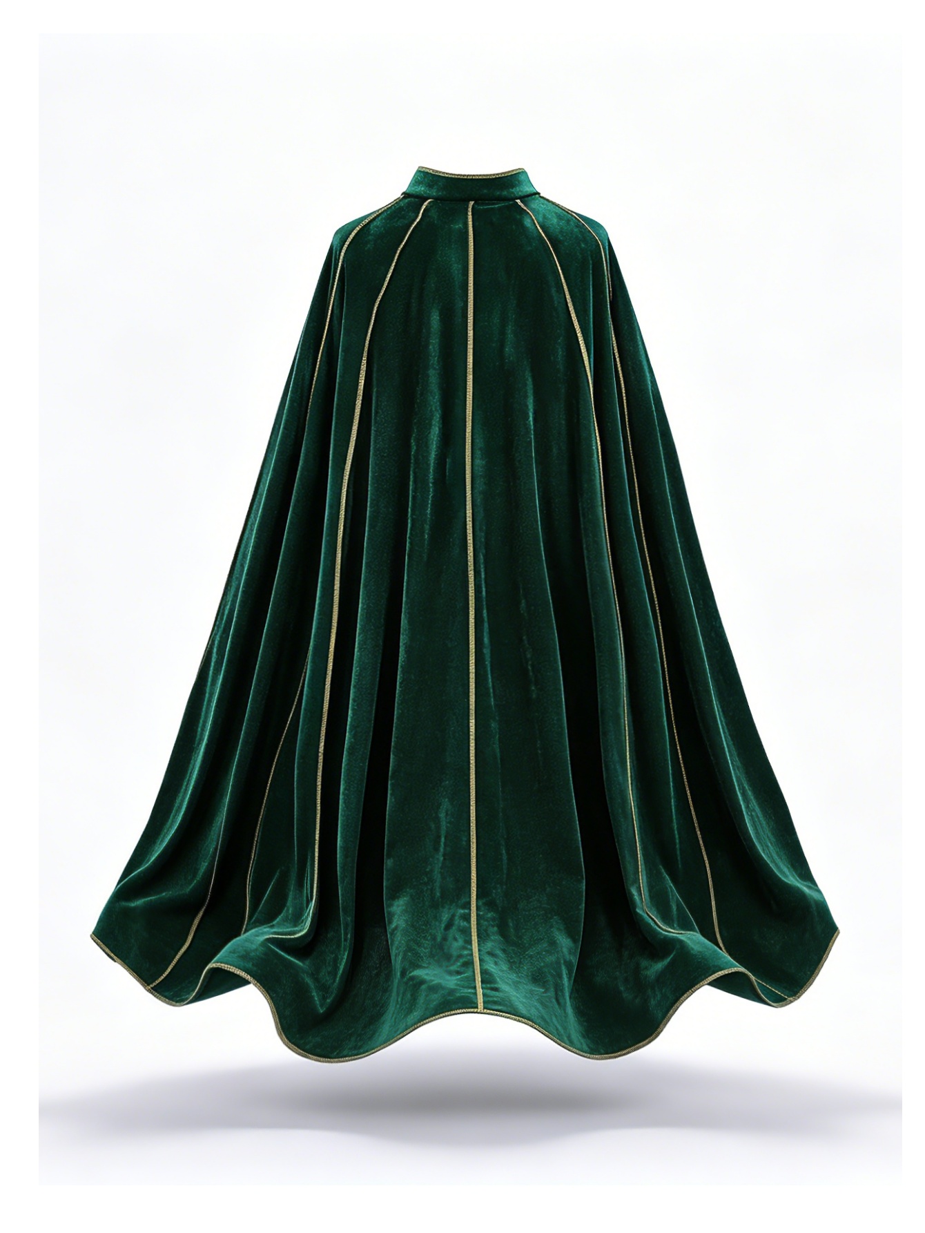 女性用ヴィンテージグリーンベルベットケープマント、ゴールドト - Medieval Renaissance Dress Women のレビューと価格