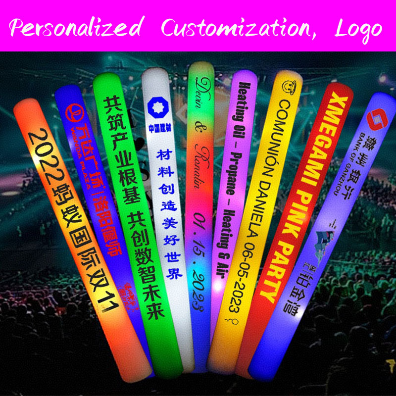 30個のLED発光フォームスティック、パーソナライズされた点 - Flashing Led Foam Sticks Party のレビューと価格