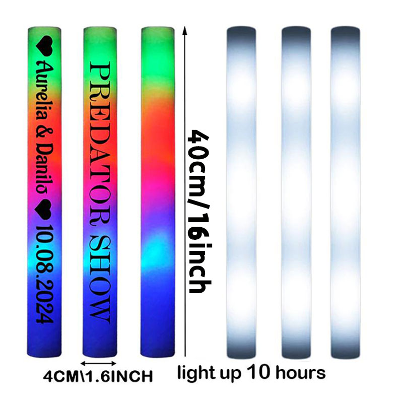 30個のLED発光フォームスティック、パーソナライズされた点 - Flashing Led Foam Sticks Party のレビューと価格
