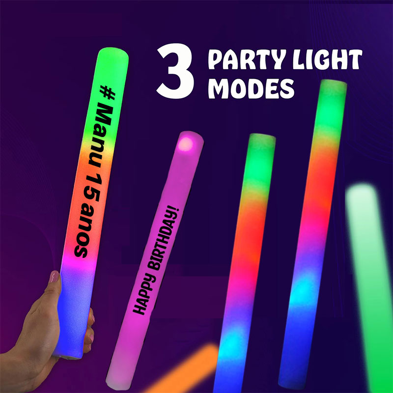 30個のLED発光フォームスティック、パーソナライズされた点 - Flashing Led Foam Sticks Party のレビューと価格