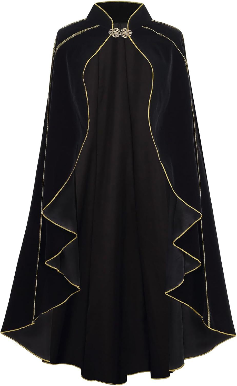 ゴールドトリム付き中世風豪華なマント ヴィンテージ風イレギュ - Medieval Renaissance Dress Women のレビューと価格
