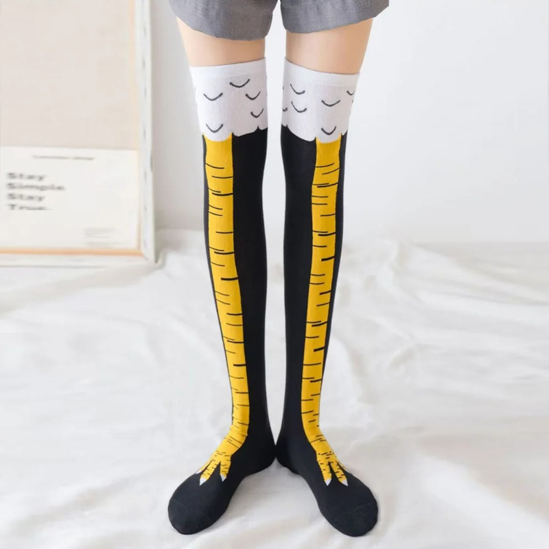 鶏の足のようなロングソックス、女性用ニーハイソックス、面白い - Funny Chicken Leg Socks のレビューと価格